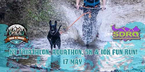 SDRQ Tails & Trails Series:  K9 Triathlon, Aquathhon, 5K & 10K Fun Run!
