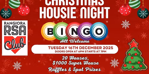 Christmas Housie at the Rangiora RSA Club