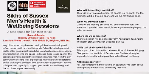 Sikhs of Sussex Men's Health & Wellbeing Session 2 of 4