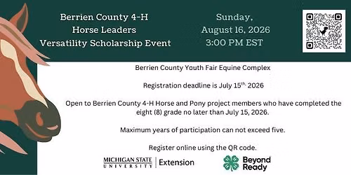 Berrien County 4-H Versatility Scholarship Event - 2026
