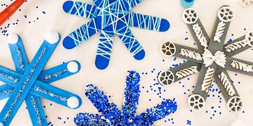 Let\u2019s Craft! Popsicle Stick Snowflakes in Little Red Schoolhouse (Sensory Friendly)