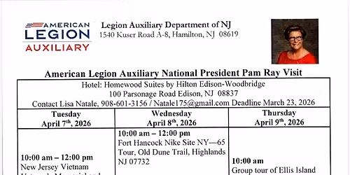 National President Pam Ray\u2019s Official Visit - All are welcome to attend the events on the flyer 