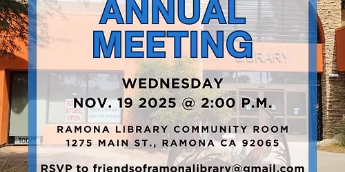Friends of Ramona Library annual meeting