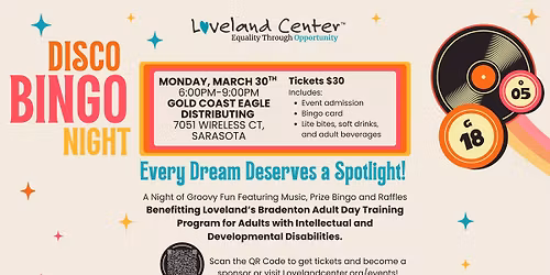 Disco Bingo Night Fundraiser for Loveland Center Bradenton