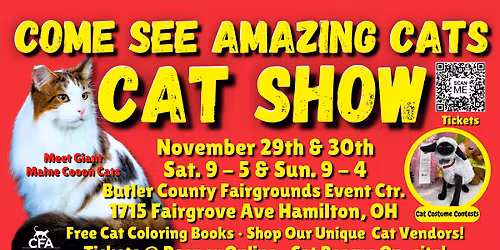 Come See Amazing Cats \ud83d\ude3b\u2764\ufe0f\ud83c\udf89 at the PURR-FECT Cincinnati Area Cat Show & Adoption Event Nov. 29-30!