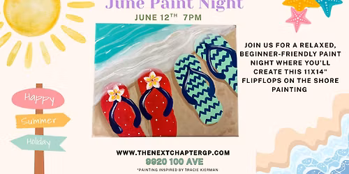 Tipsy Creations- Flipflops Paint Night June 12th- 7pm