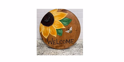 WELCOME DOOR HANGER ON WOOD