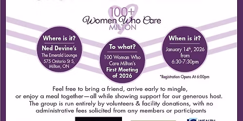 100 Women Who Care Milton - 1st Meeting of 2026