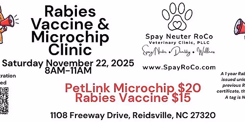 Rabies Vaccine & Microchip Clinic