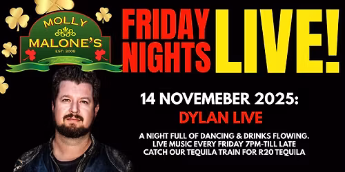 \ud83c\udfb8 FRIDAY NIGHT'S LIVE @MOLLYS \ud83c\udfb6