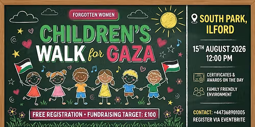 Children\u2019s Walk for Gaza in Ilford South Park