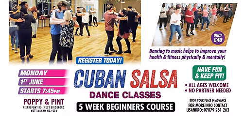 Cuban Salsa 5 Week Beginners Course at Poppy & Pint