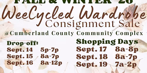 WeeCycled Wardrobe Fall & Winter Consignment Sale