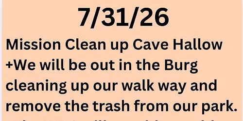 Burg Mission CLEAN UP CAVE H0LLOW