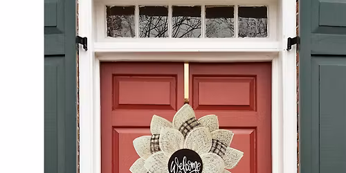Burlap Flower Welcome Wreath