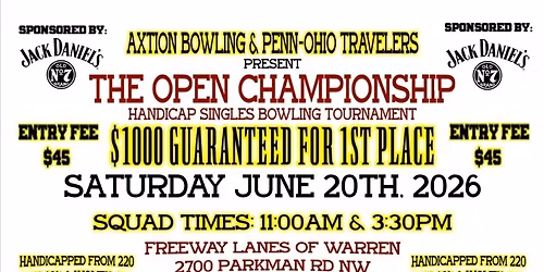 The Open Championship: Handicap Singles Bowling Tournament
