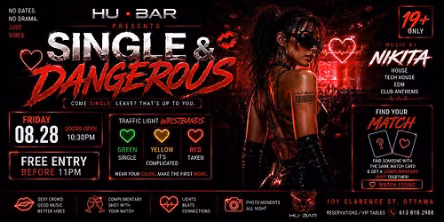 SINGLE & DANGEROUS \u2014 Ottawa Singles Night | HuBar