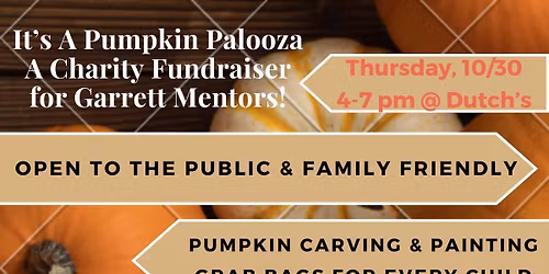 3rd Annual Pumpkin Palooza: A Fundraiser for Garrett Mentors
