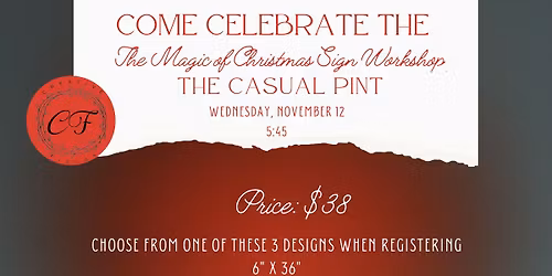 The Magic of Christmas Sign Workshop at The Casual Pint
