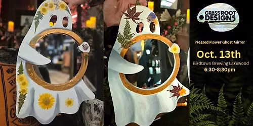 Ghost Mirror with Pressed Flowers | Birdtown Brewing Lakewood