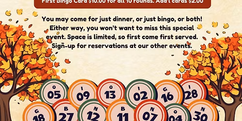 Thanksgiving Dinner and Bingo