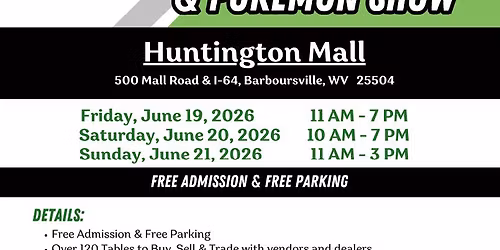 Huntington Mall Sports Card, Sports Collectibles, Pok\u00e9mon, One Piece & TCG SHOW!!