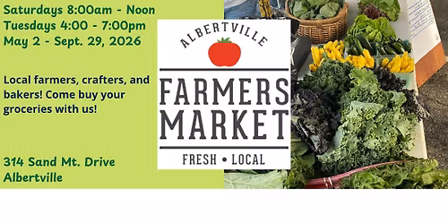 Tuesdays at the Albertville Farmers Market!