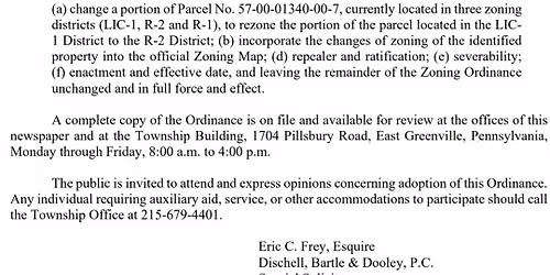 High Density Zoning Public Hearing  - Upper Hanover Township