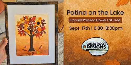 Framed Pressed Flower Fall Tree | Patina On The Lake