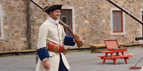 Historical reenactment by the Compagnie de Lacorne at the Fort Chambly National Historic Site