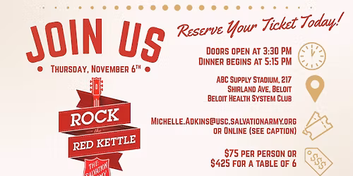 Salvation Army Fundraising Dinner on November 6, 2025