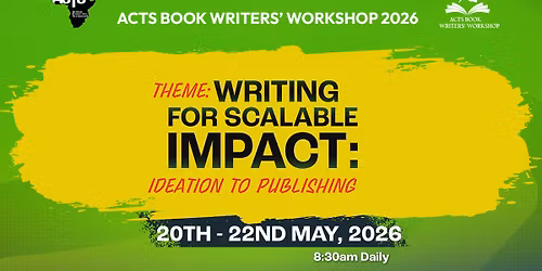 ACTS Book Writers\u2019 Workshop 2026 \u2013 Writing for Scalable Impact