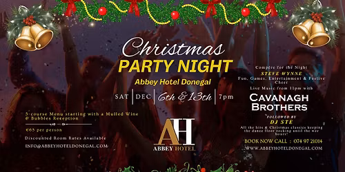 Christmas Party Night Abbey Hotel Donegal