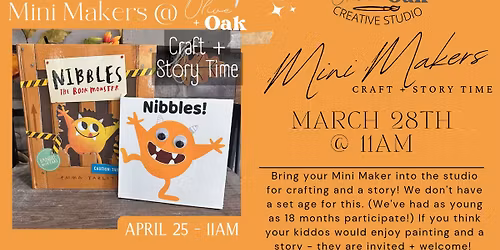 Mini Makers Craft + Story Time @ Olive + Oak Creative Studio