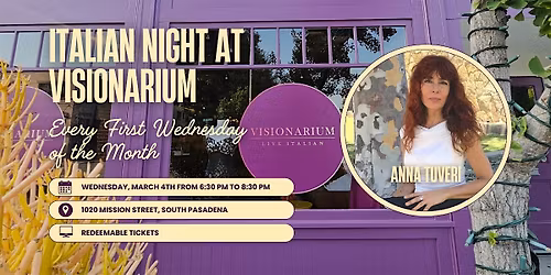 "Italian Night" at Visionarium \u2013 Every First Wednesday of the month