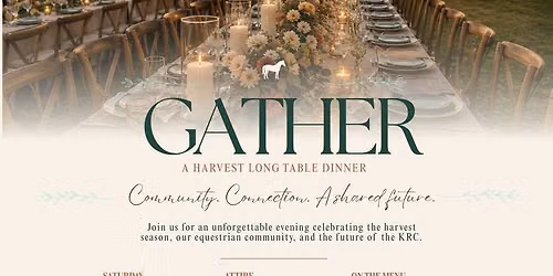 Gather:  A Long Table Harvest Dinner in Support of the Kelowna Riding Club