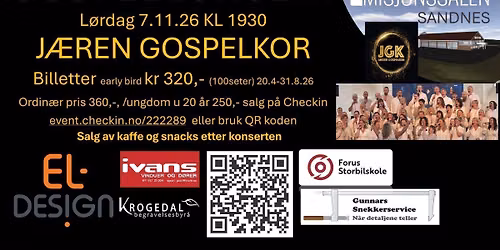 Gospelkonsert med J\u00e6ren Gospelkor