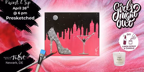 Sunday Paint & Sip \u2013 Creative Fun in Newark, DE - Girls Night Out: In the City *Presketched*
