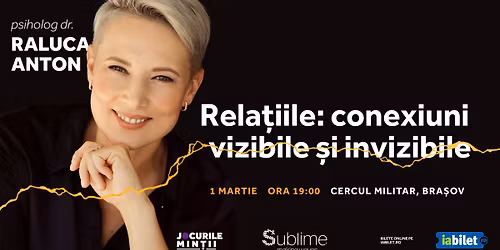Brasov: Conferinta Raluca Anton - Rela\u021biile: conexiuni vizibile \u0219i invizibile