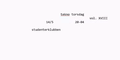 TEKNO TORSDAG vol. XVIII