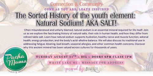 Life of Purpose Women's Circle - Let's talk sodium with Pacha Mama