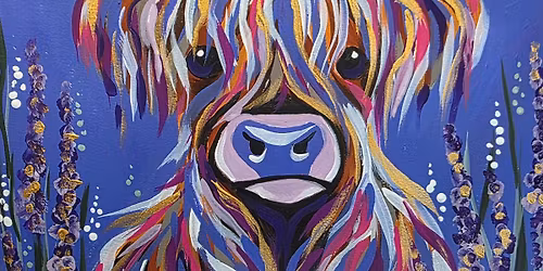 Lavender Highland Cow Paint & Cake at Victoria Park CC Bridgwater