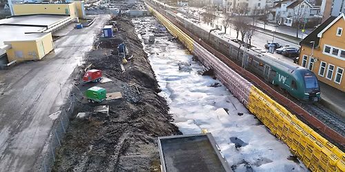 Arbeid i Jernbanegata i Stange