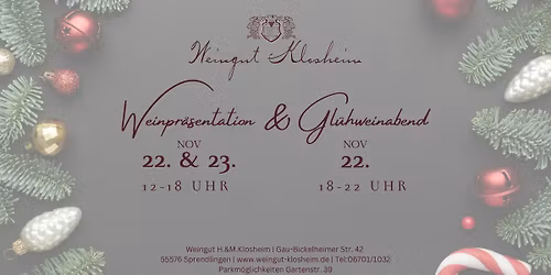 Wein.Pr\u00e4sentation & Gl\u00fchweinabend