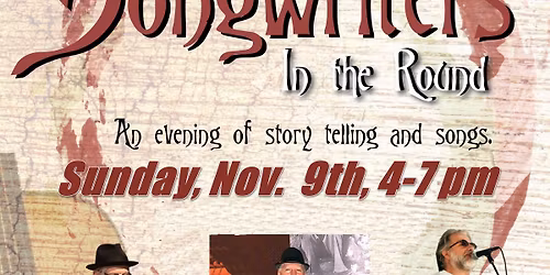 Songwriters in the Round at Bemo's featuring: Lee Kitzman, Bill Hunt, and Bob Hausler