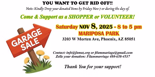 FAMAZ 3-IN-ONE DAY- Yard Sale, Toy Drive & Bingo Party!