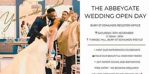\ud83d\udc8d Wedding Open Day \u2013 Bury St Edmunds Register Office 