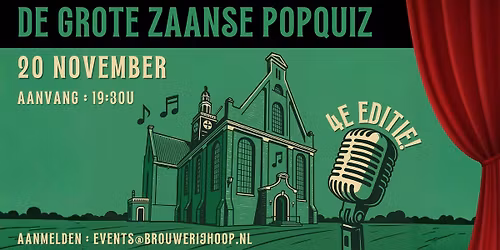 \ud83d\udce3 De Grote Zaanse Popquiz : 4e editie!