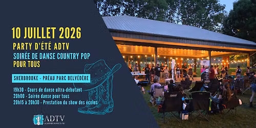 Soirée de danse country pop pour tous - Party d'été extérieur