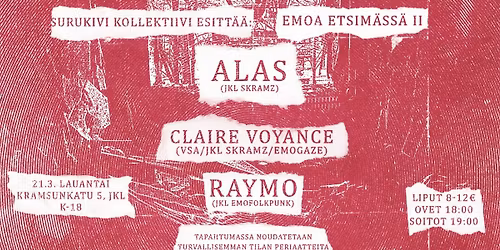SUKIKO ESITT\u00c4\u00c4: EMOA ETSIM\u00c4SS\u00c4 II \u2013 ALAS, CLAIRE VOYANC\u00c9 JA RAYMO KRAMSULLA